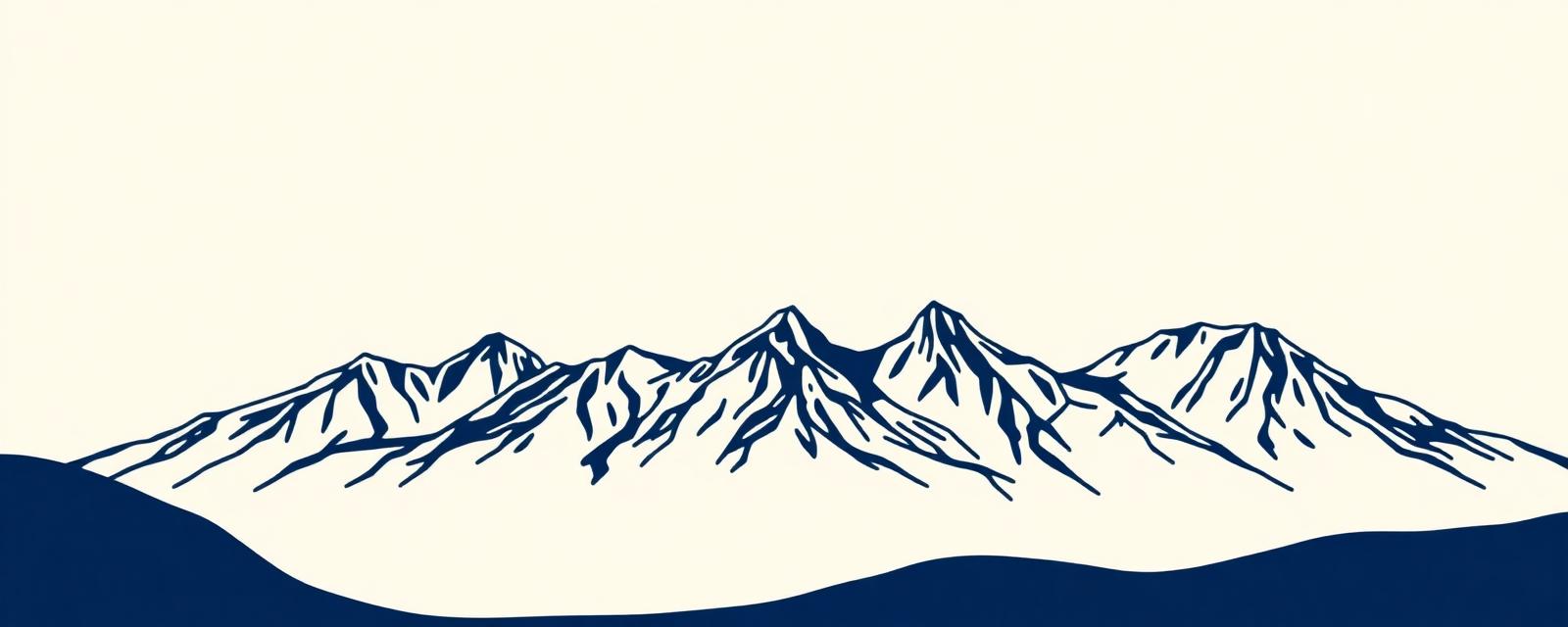 Line-art silhouette of Utah's Wasatch mountains.
